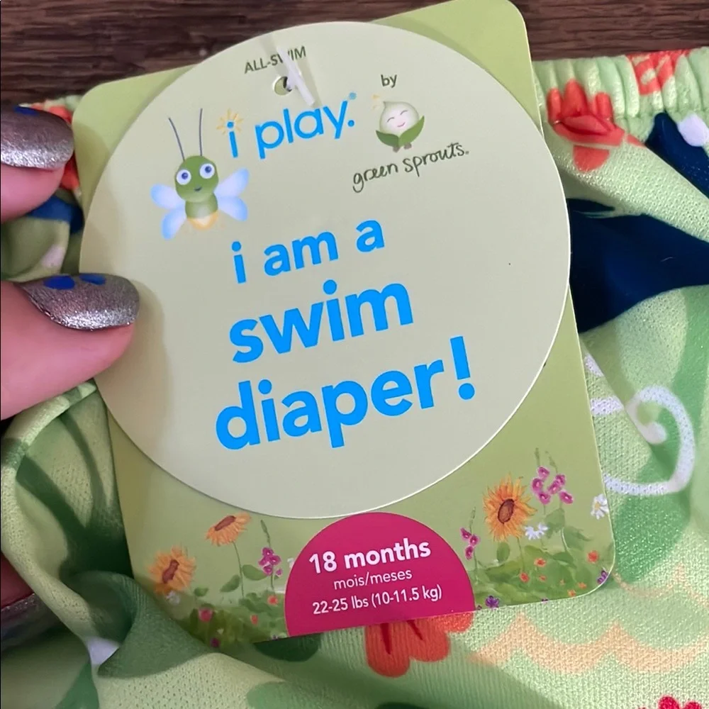NWT i play. Green and Blue Diaper Cover with Sea Life Design